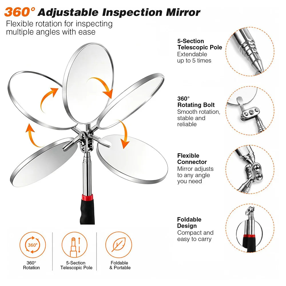 Telescopic Inspection Mirror and Pickup Tool Options