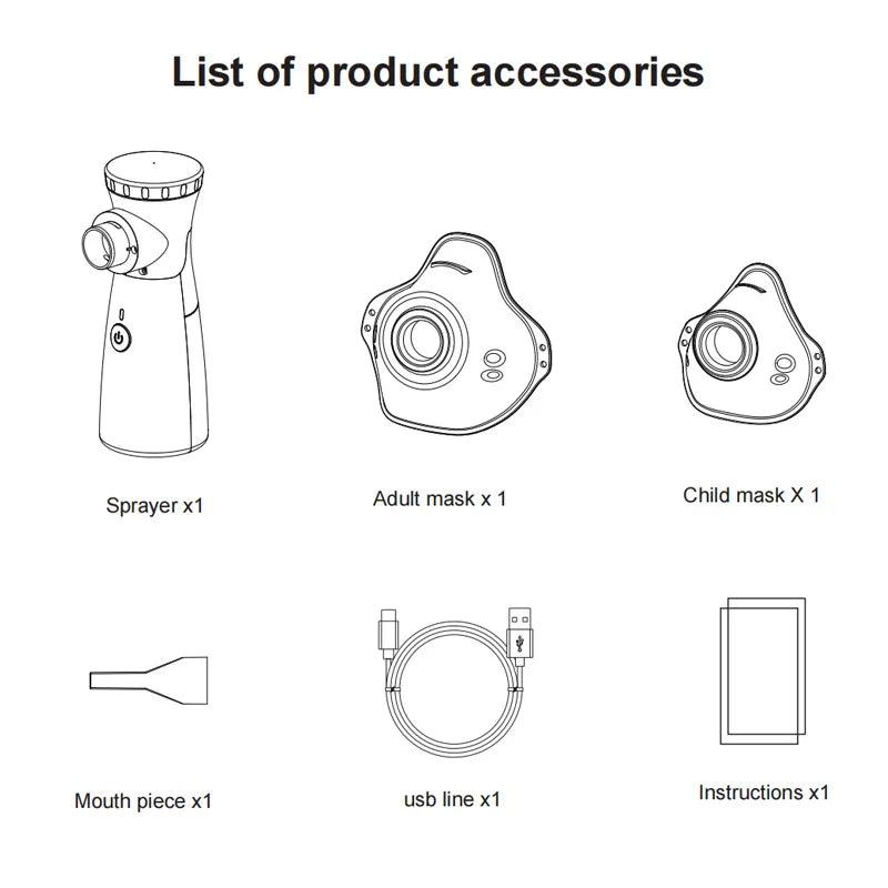 Handheld Portable Inhale Nebulizer Mesh Atomizer for Kids & Adults