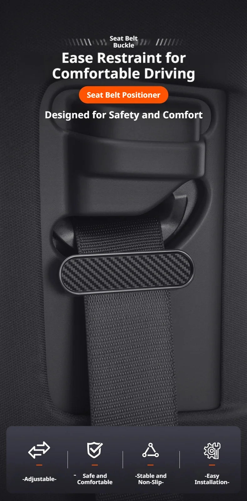 SEAMETAL Car Seat Belt Fastener Clip Flexible Adjustable Seat Belt Adjuster Universal Safty Belt Buckle