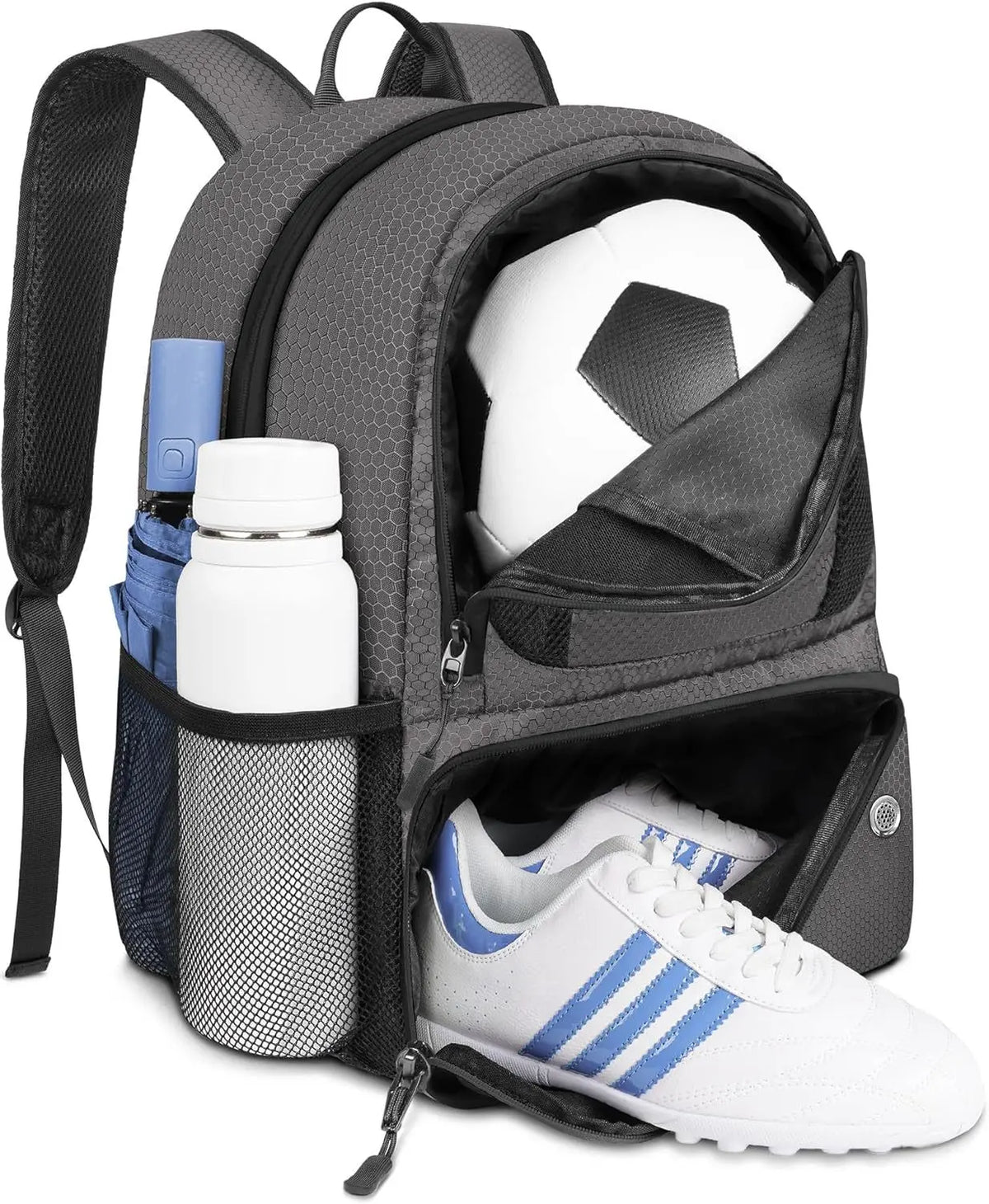 Sports Kit Backpack, 36-55 L, Shoe Pocket and Air Cushion Belt