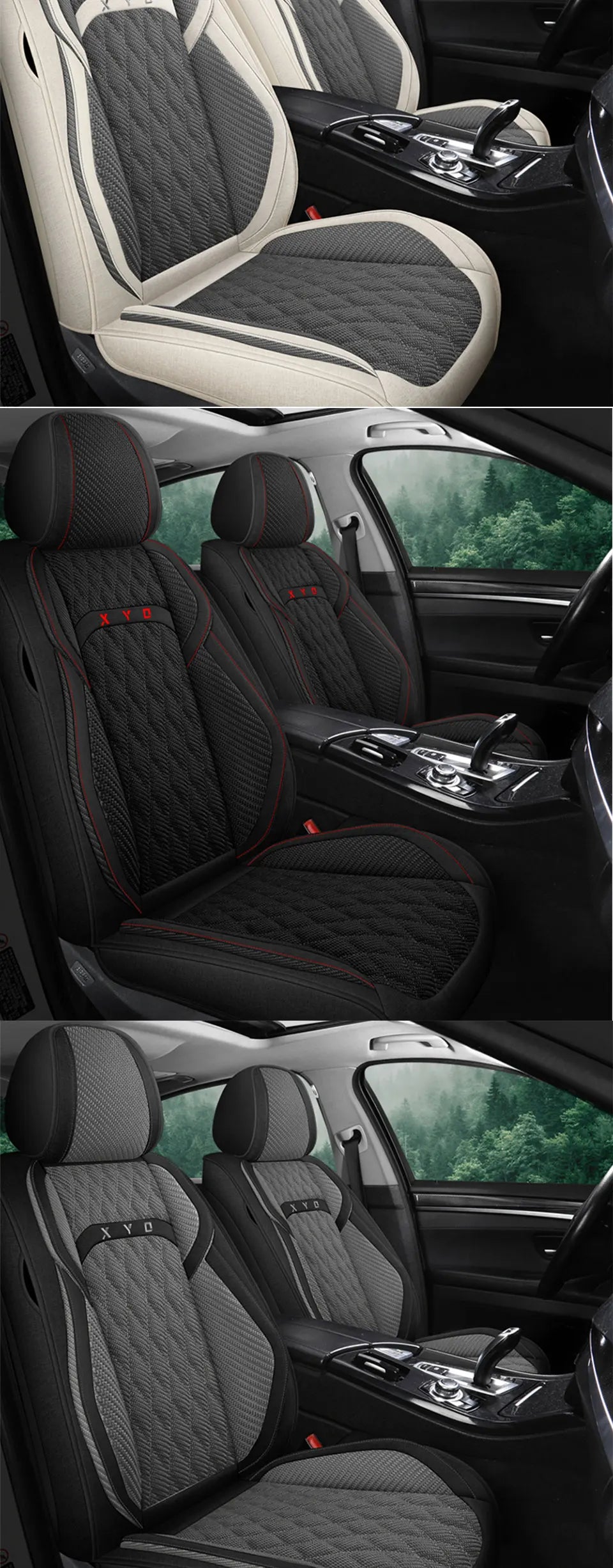 Універсальні льняні чохли для автомобільних сидінь для комфорту в будь-яку пору року