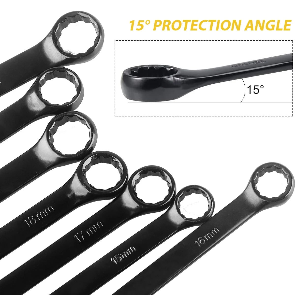 Metric Combination Wrench Set with Bag