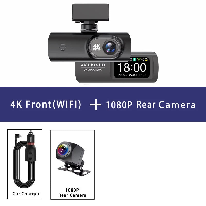 CR21 4K Wi-Fi Dash Camera, Rear Camera and GPS Kit Options
