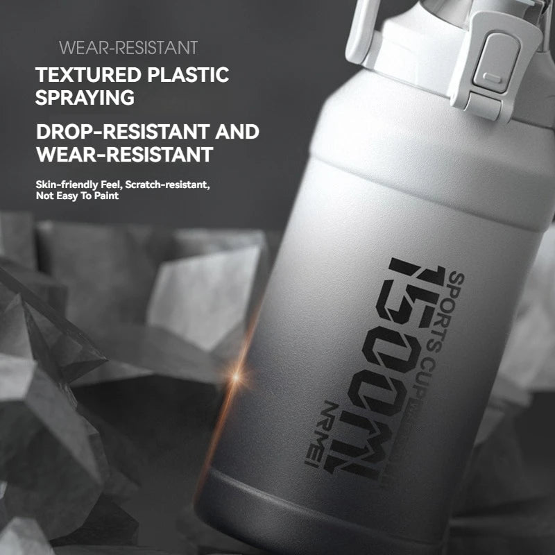 Stainless Steel Insulated Water Bottle with Straw and Handle