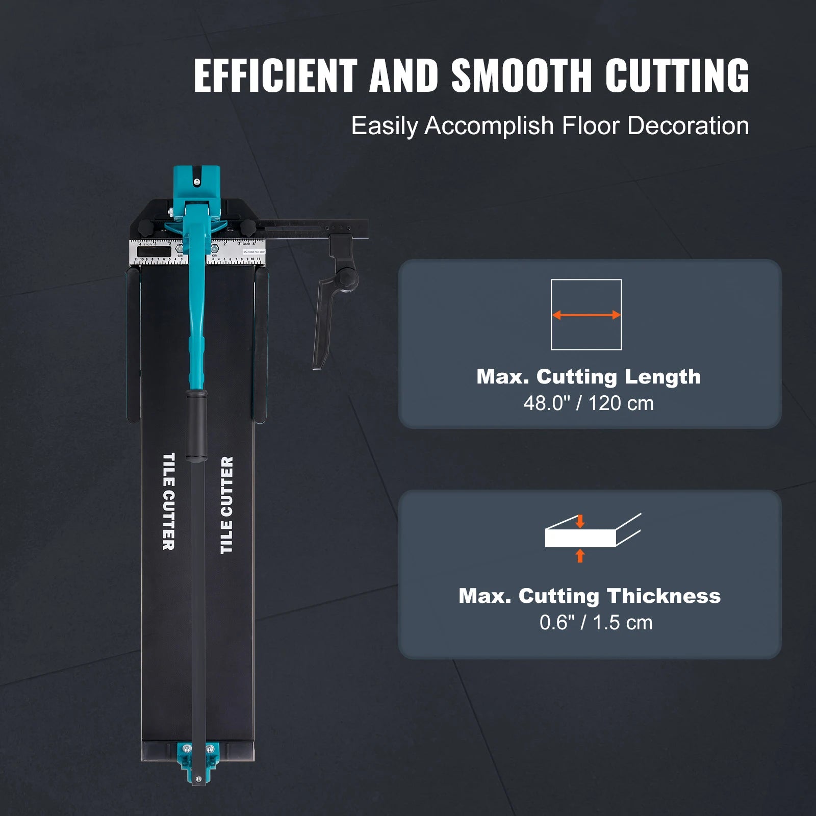 Manual Tile Cutter with Laser Positioning and Support Feet