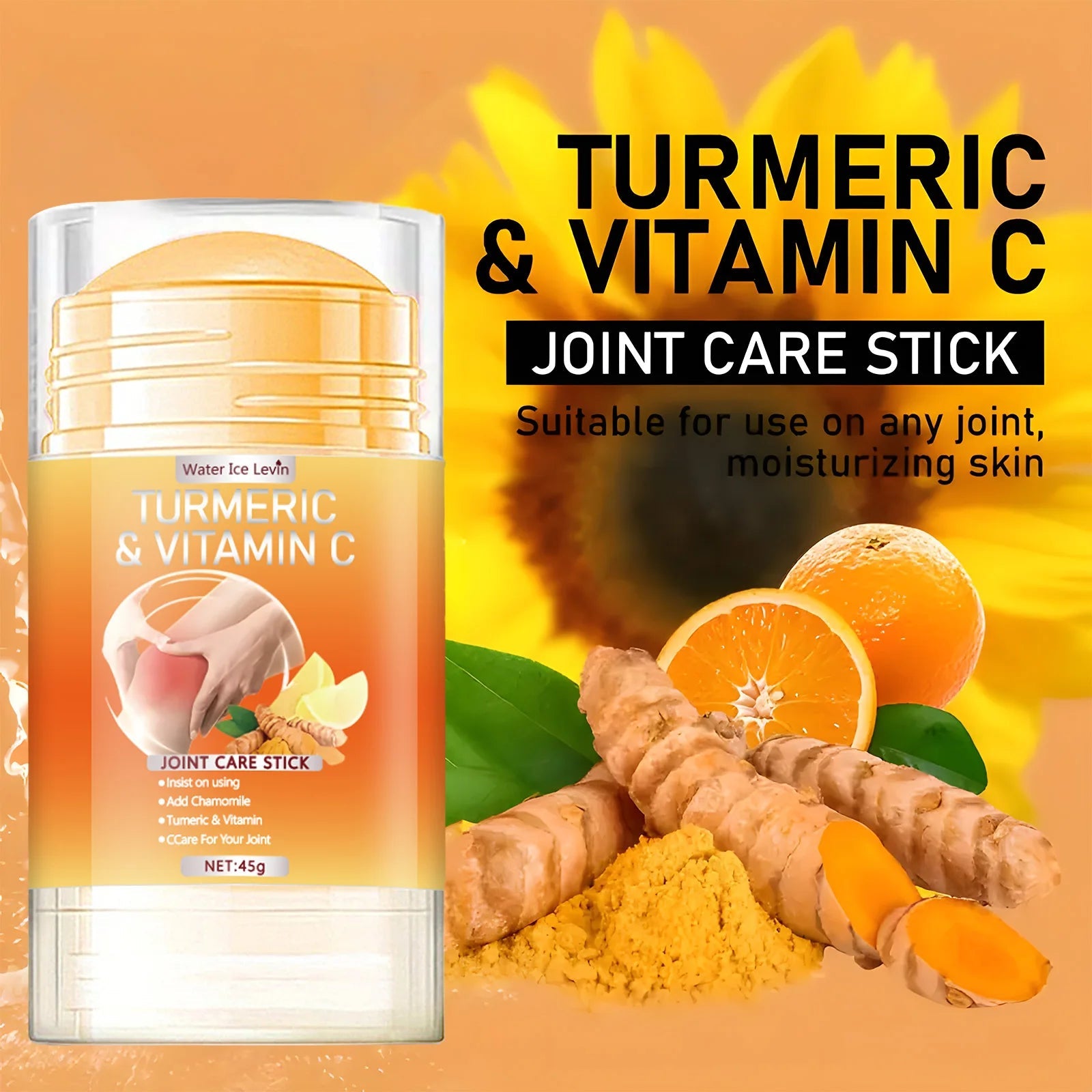 Turmeric Vitamin C Joint Bar - Hypoallergenic Soothing Moisturizer with Natural Honey, Glycerin and Vitamin C for All Skin Types 