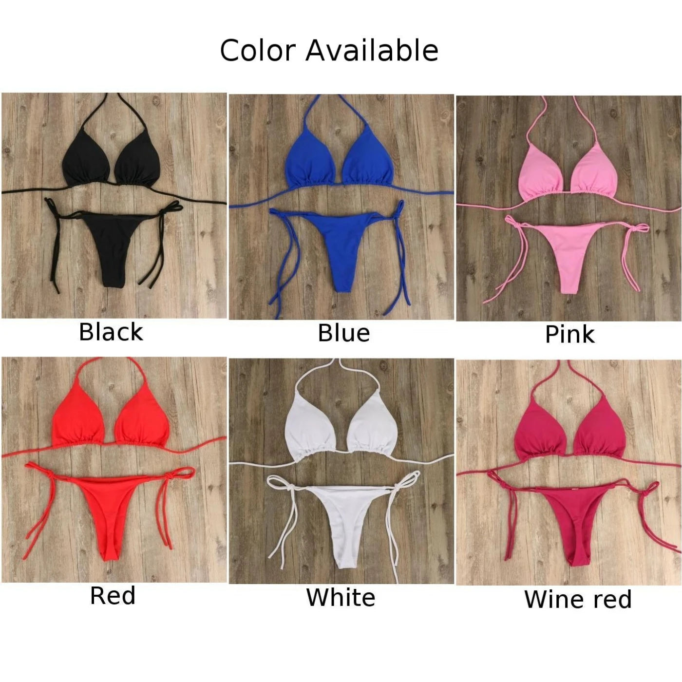 Ženski bikini komplet Sexy Side Tie Thong Swimsuit Bandage Style Brazilian Swimwear Ultrathin Modrček &amp; Kompleti spodnjic Komplet erotičnega perila