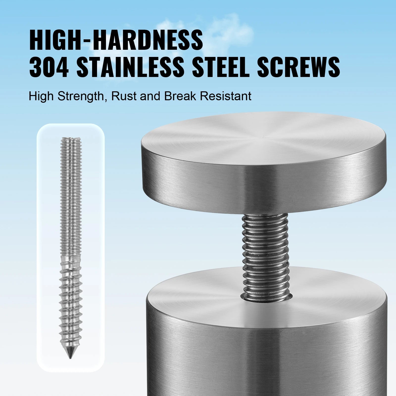 SucceBuy 2 Type Glass Clamp 10PCS Round Glass Railing Bracket for 0.31 "-0.62 "316 Stainless Steel for Balcony Garden Pool Stair