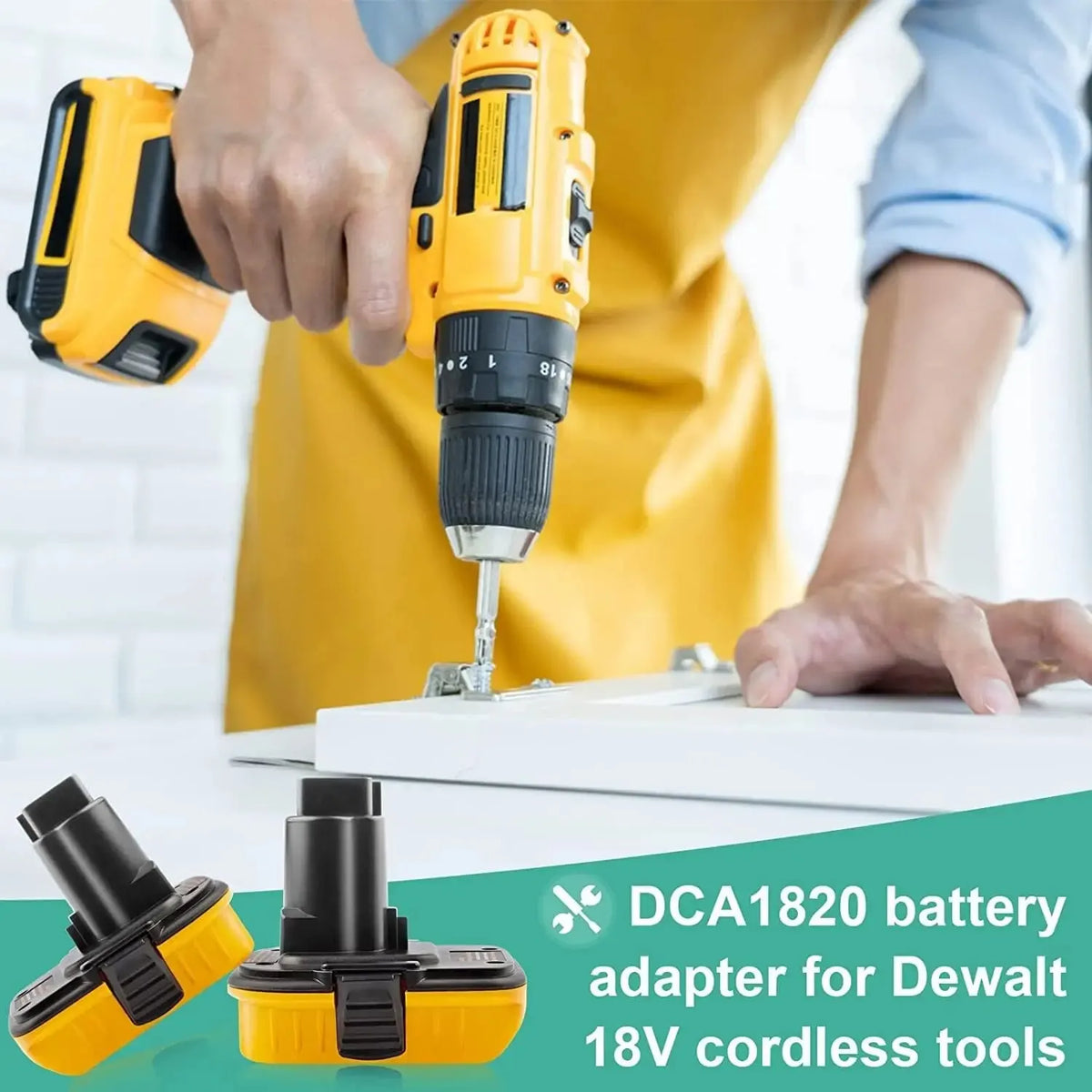 Adaptér DCA1820 pro 20V akumulátory a nářadí DeWalt 18V
