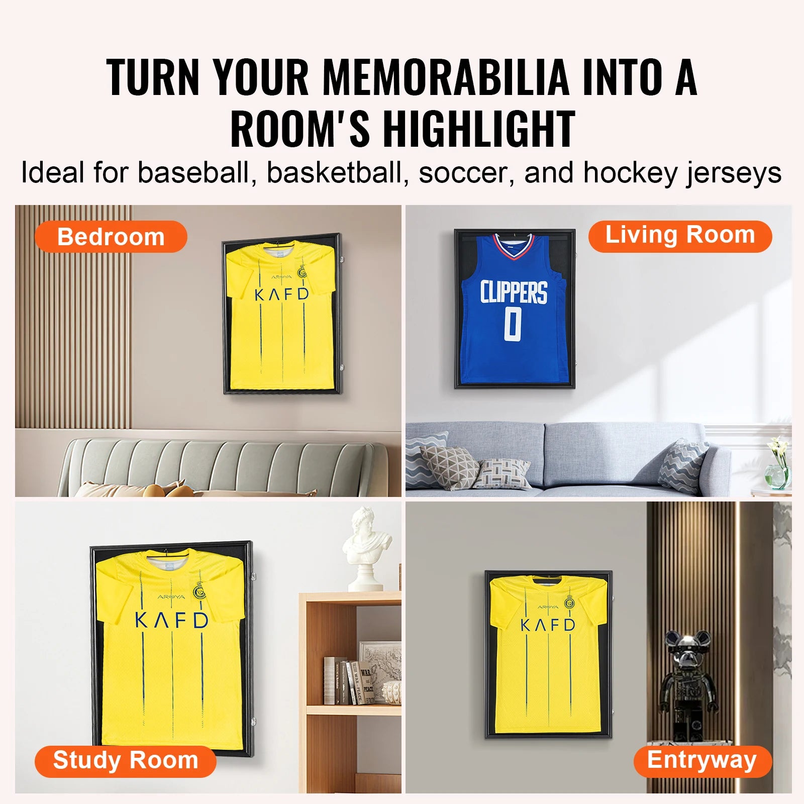 Jersey Display Frame Case with Lock and UV Protection
