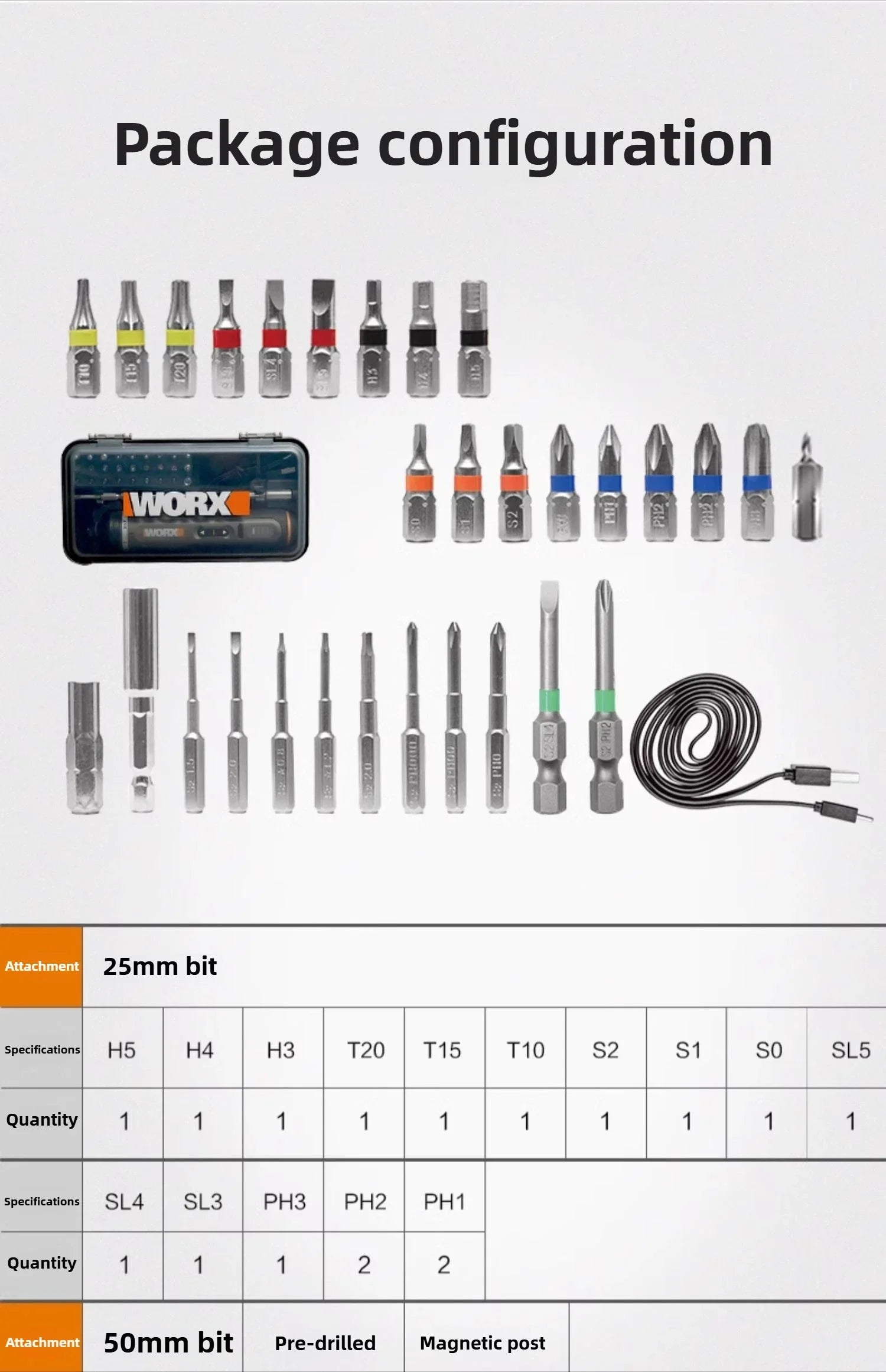 WORX 4V Electric Screwdrivers Set Automatic All-in-one Wireless Precision Screwdriver Household Hand Power Tools WX240 WX242 