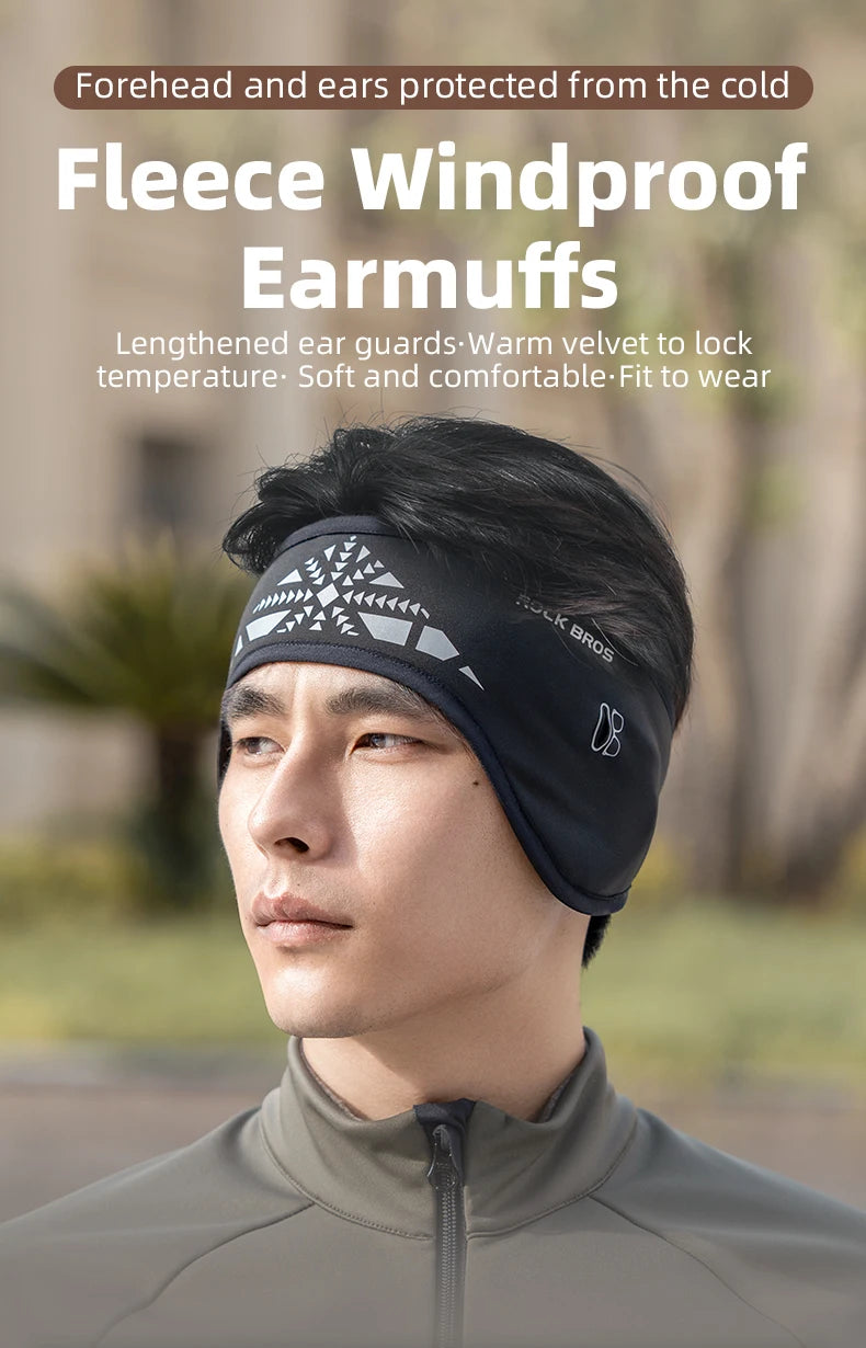 Winter Cycling Headband Ear Warmer Windproof Double Layer