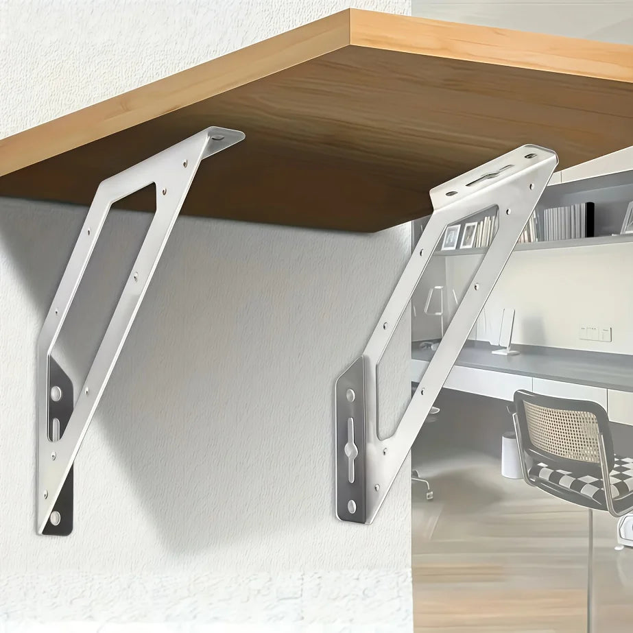 4 Extra-Large Stainless Steel Corner Brackets for Furniture