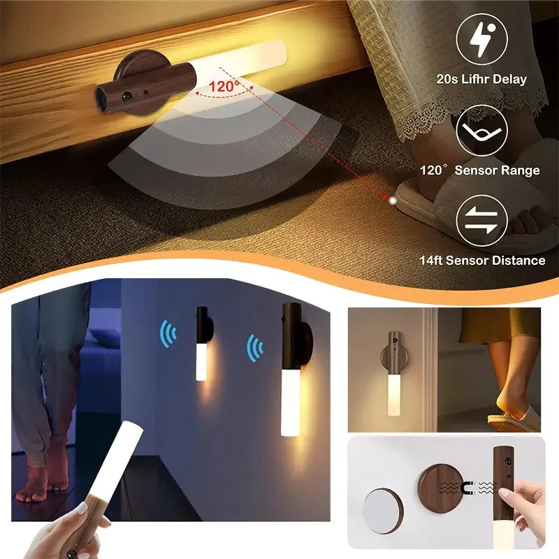 Rechargeable Magnetic Motion-Sensor Wall Light