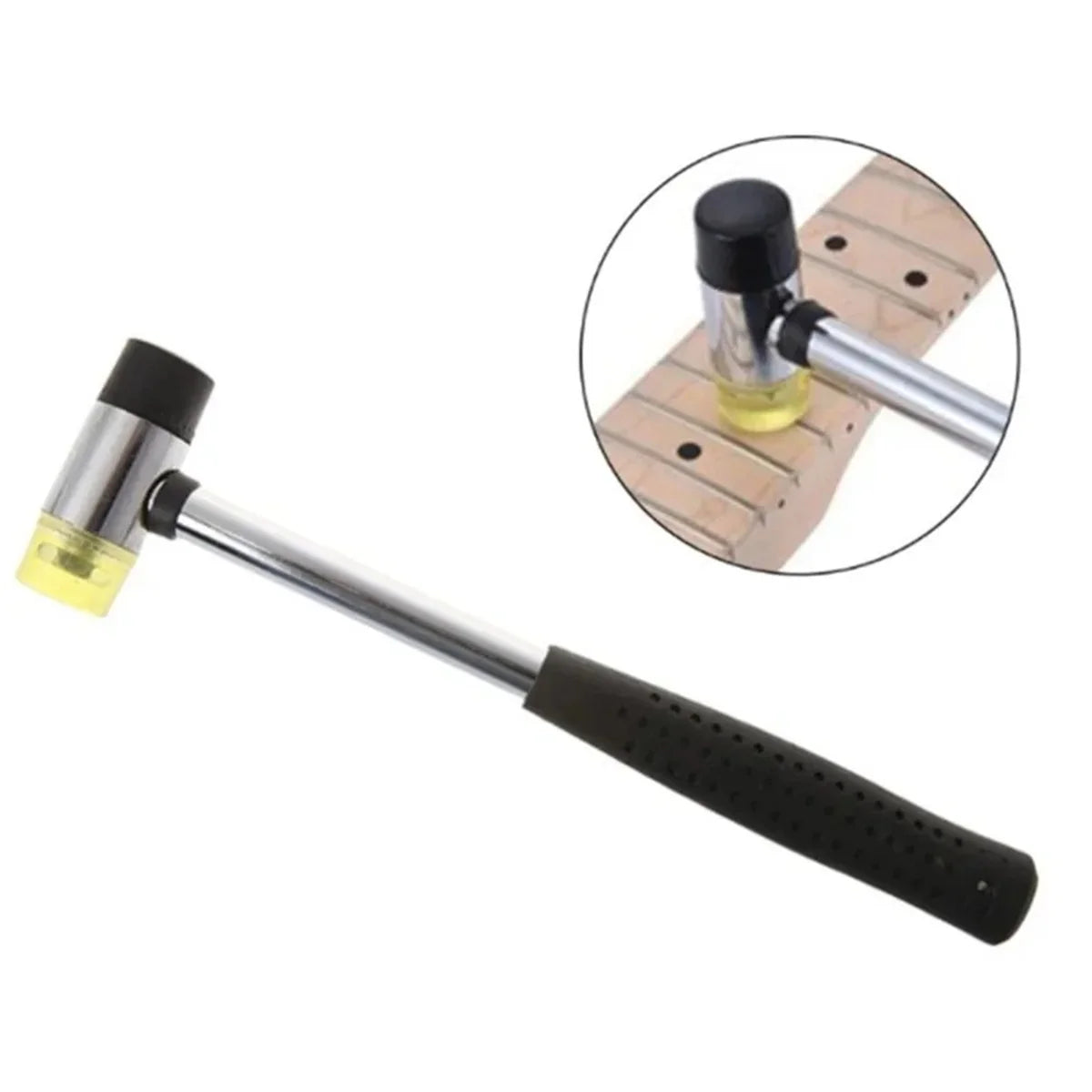 Double-Headed Fret Hammer with Replaceable Faces