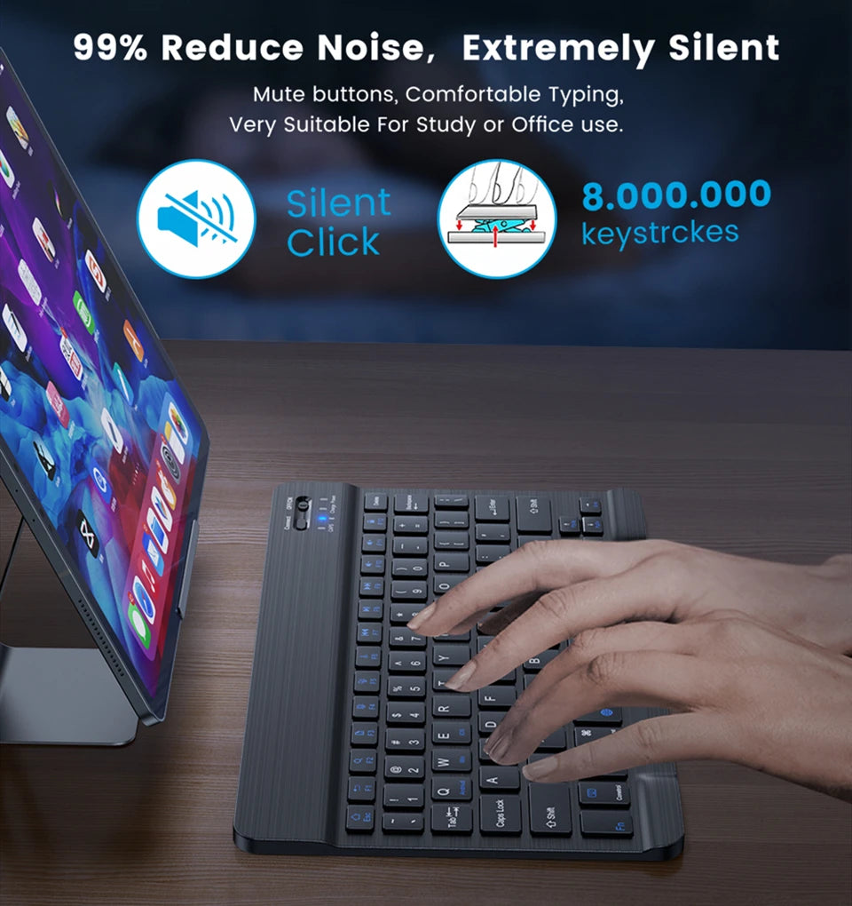 Compact Rechargeable Bluetooth Keyboard, English Layout