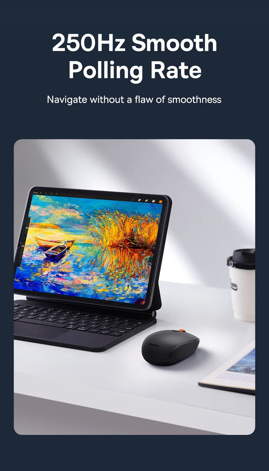 Wireless Bluetooth Mouse with Silent Click & Tri-Mode Connection