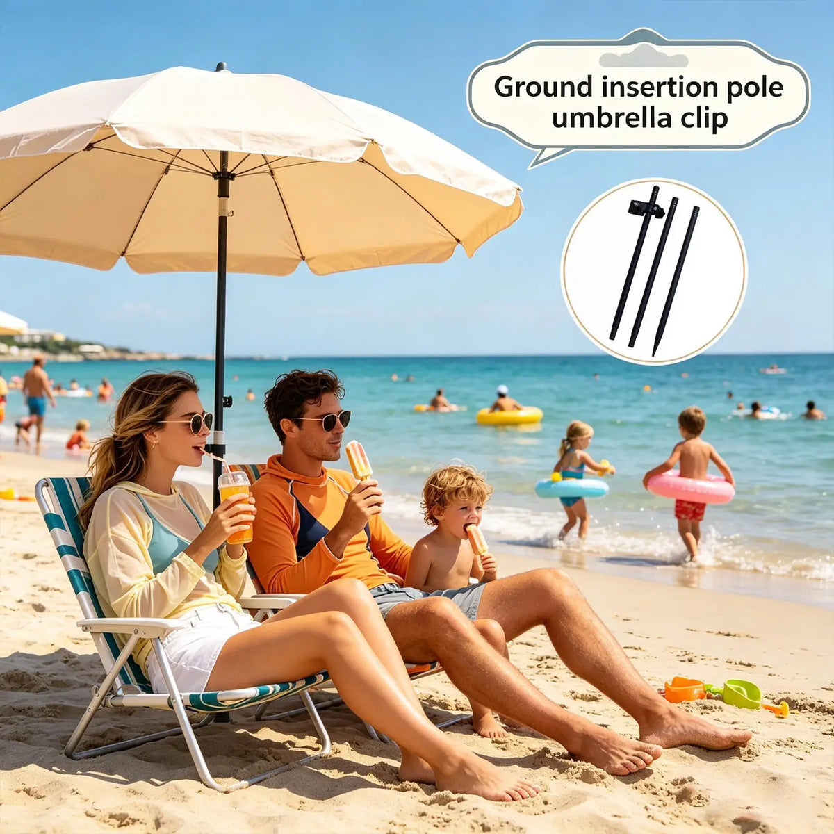 Portable Metal Umbrella Holder for Narrow Poles