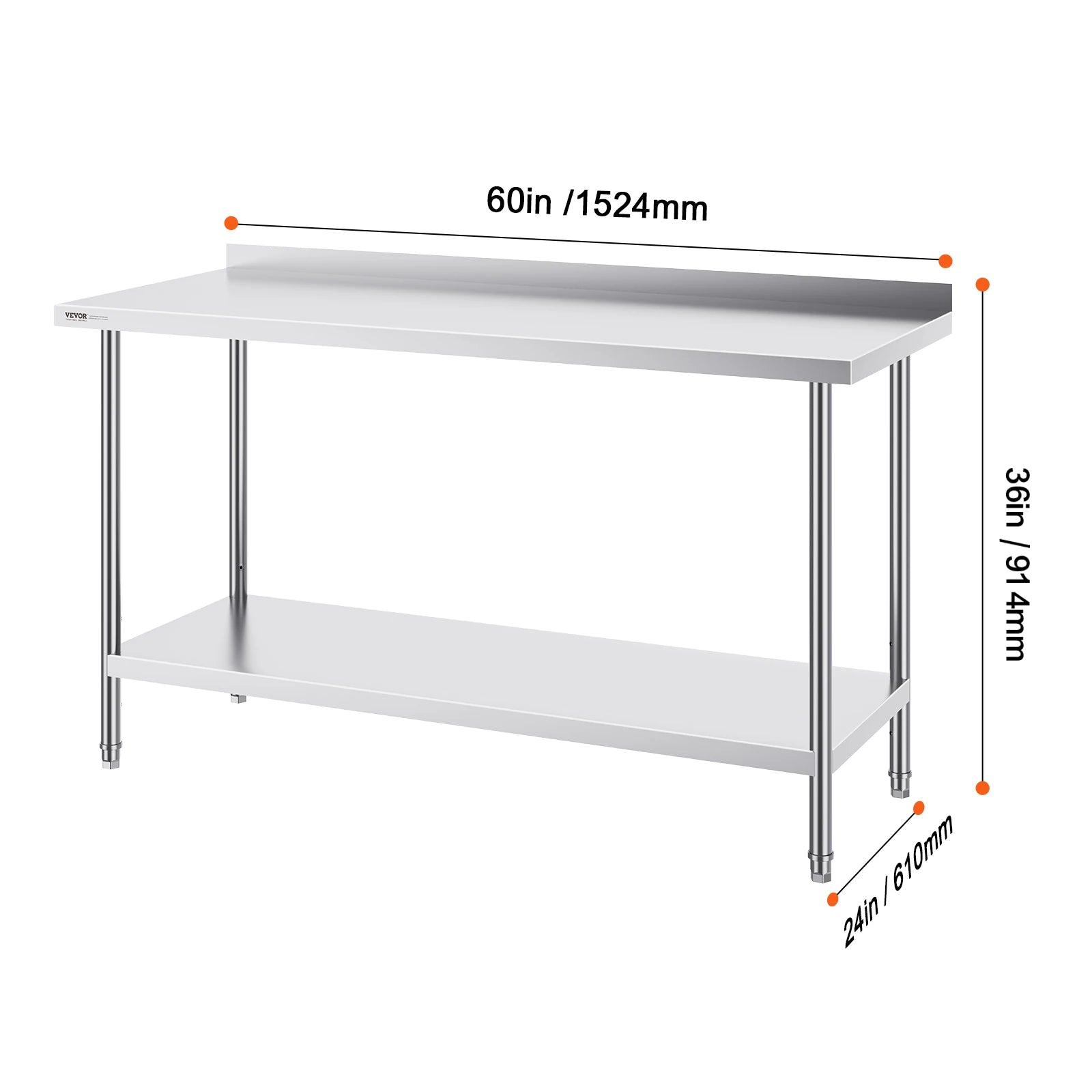 Stainless Steel Work Table 24x36 Adjustable Shelf Food Prep Station