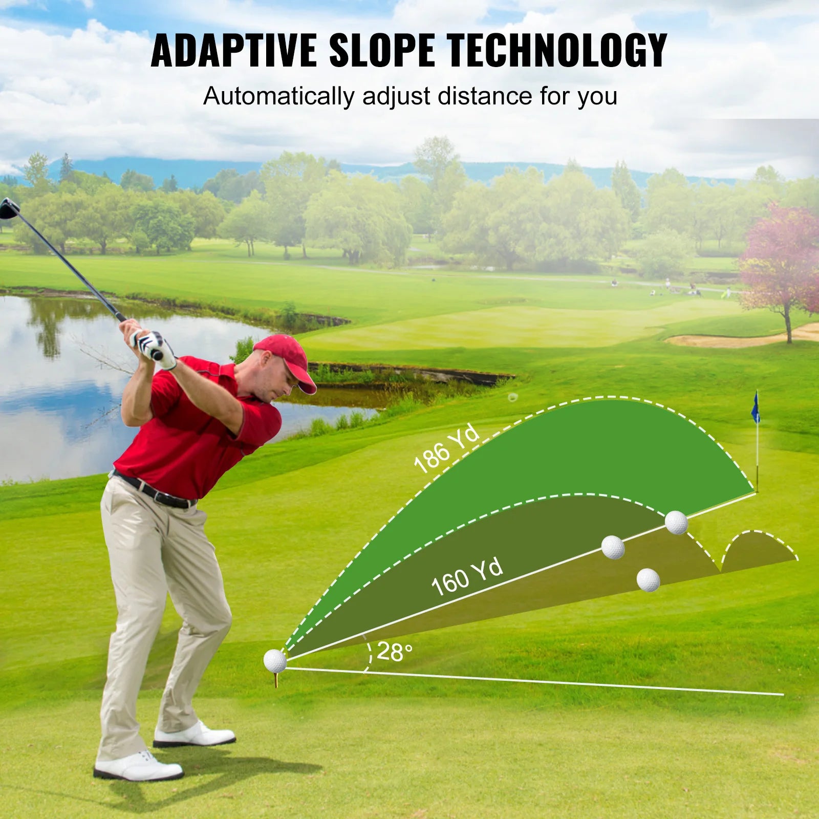 Golf Laser Rangefinder 900 Yards with Slope, Flag Lock & 6X Zoom