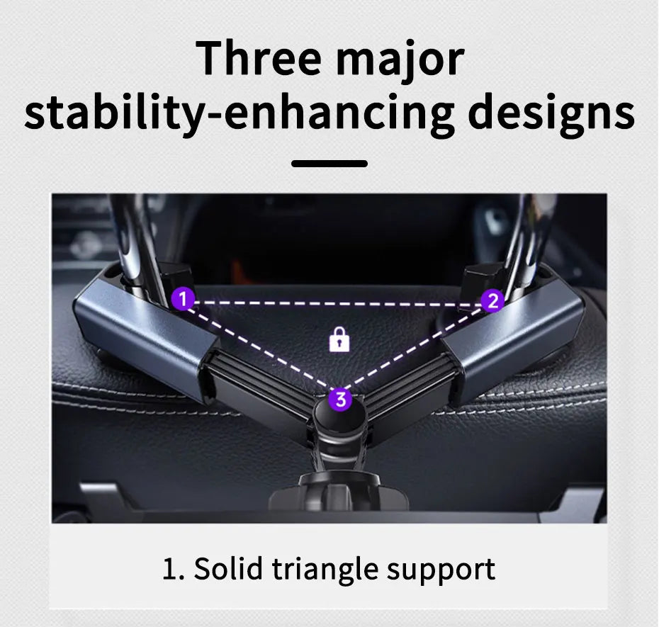 SEMAETAL Car Seat Back Phone Holder Rear Row Tablet Mount for iPad Telescopic Phone Support Bracket Universal for 4-12.9 Inch