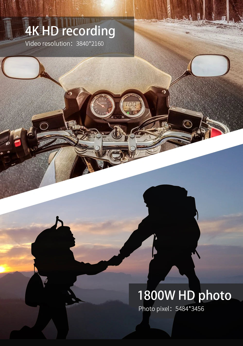 4K Video Glasses with 2-Hour Recording for Riding and Outdoor Use