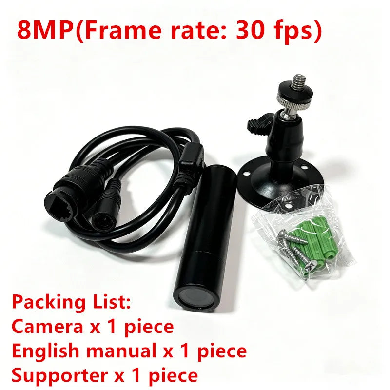 IP66 Waterproof Mini Bullet CCTV Camera, 8MP 100° View
