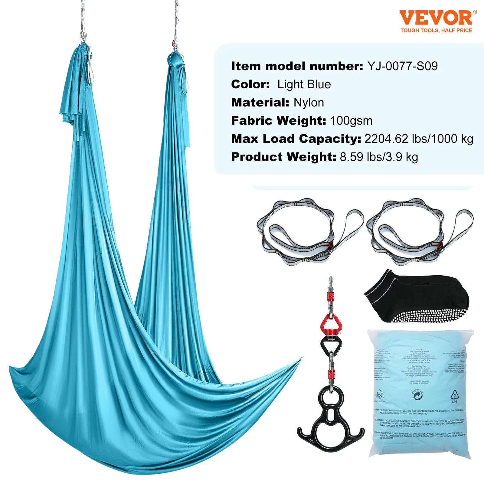 Kit Amaca da Yoga Aereo – Set in Nylon Seta da 8,7 a 11 Yard