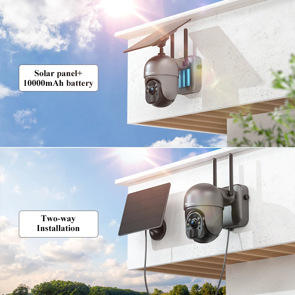 Wireless Solar Outdoor Security Camera 4MP PTZ