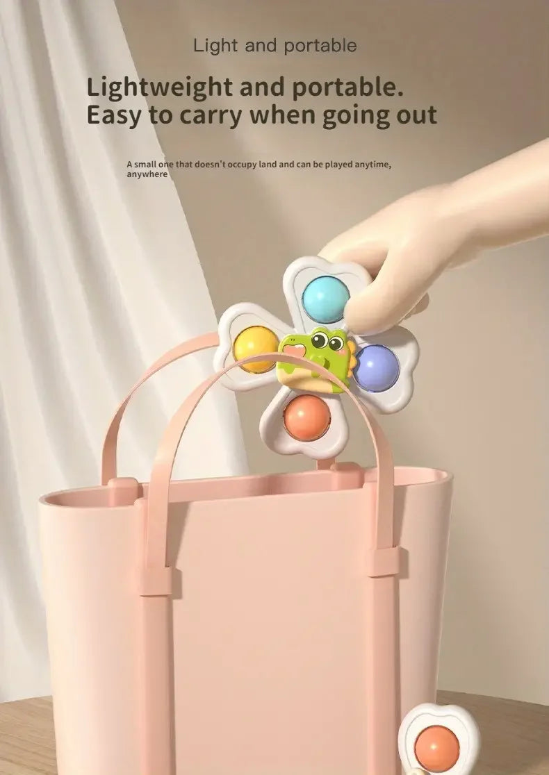 3PCS Suction Cup Spinner Toy for Bath