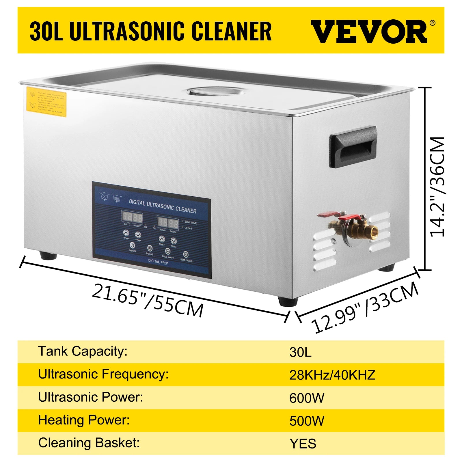 Ultrasonic Cleaner 10L / 30L Dual Frequency 28/40kHz with Heating