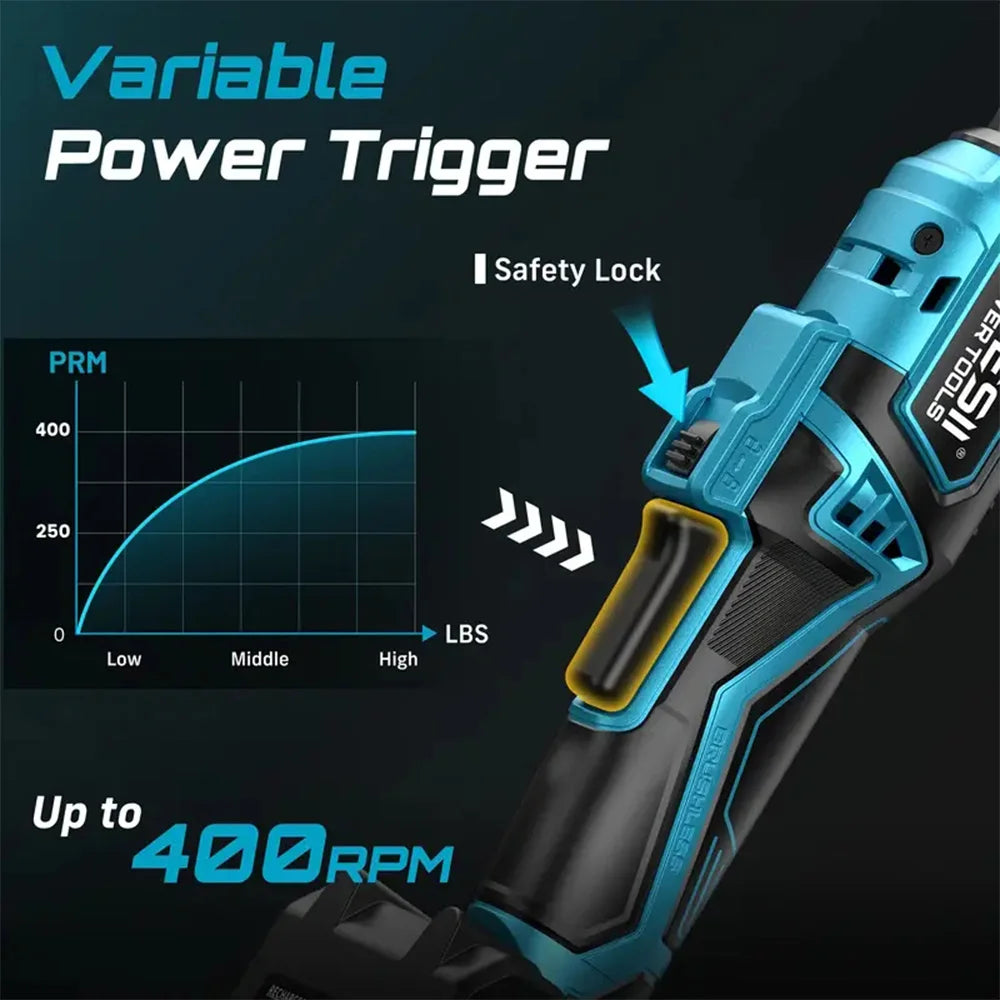 3/8" 21V Cordless Electric Ratchet Wrench 80Nm Extended Neck Rechargeable