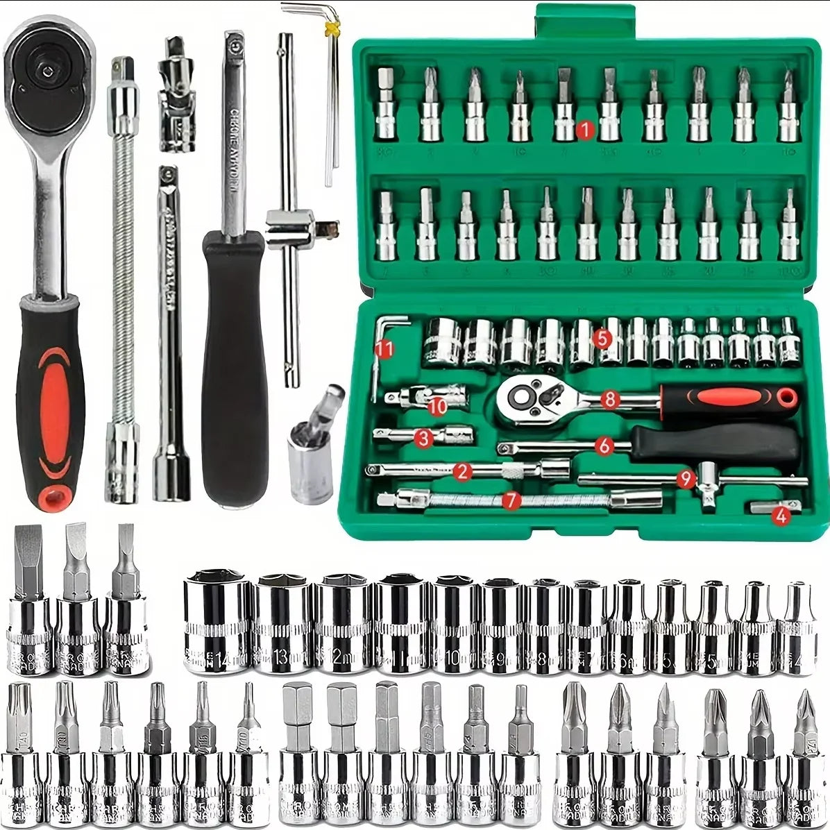 46-Piece Socket and Bit Tool Kit - Options