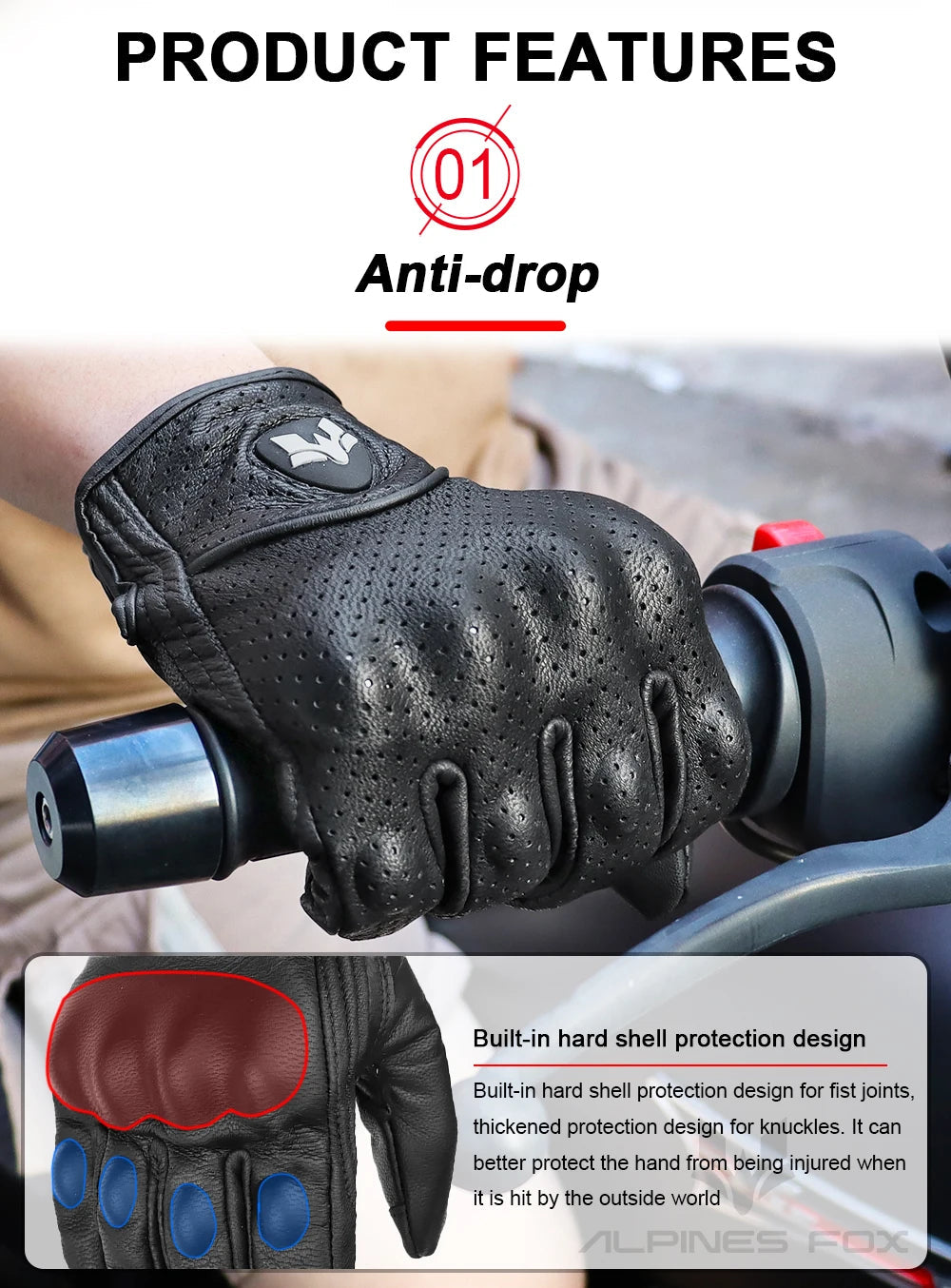 2023 Summer New Vintage Leather Motorcycle Gloves Men Black Wear-resistant Guantes Touchscreen Anti-slip Retro Motobiker Luvas 