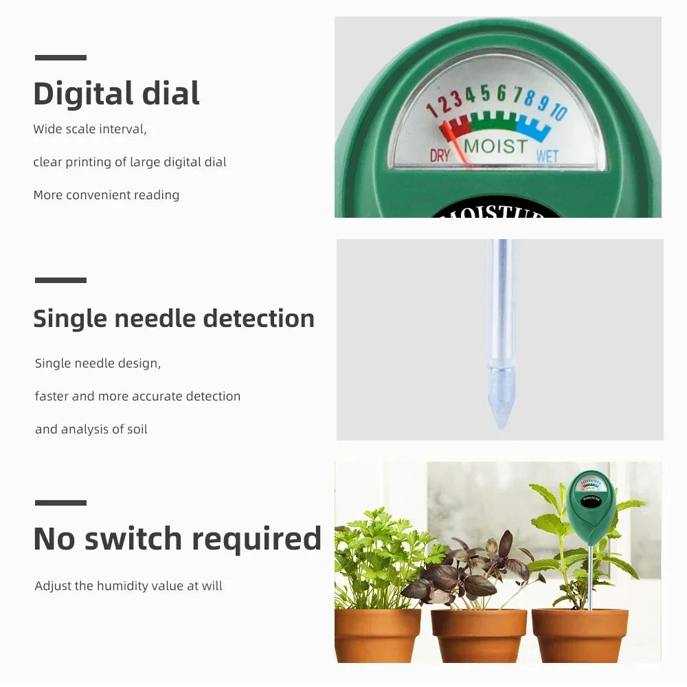 Soil Moisture Meter Plant Water Tester Humidity Monitor Detector Hygrometer For Flower Gardening Home Measuring Tool