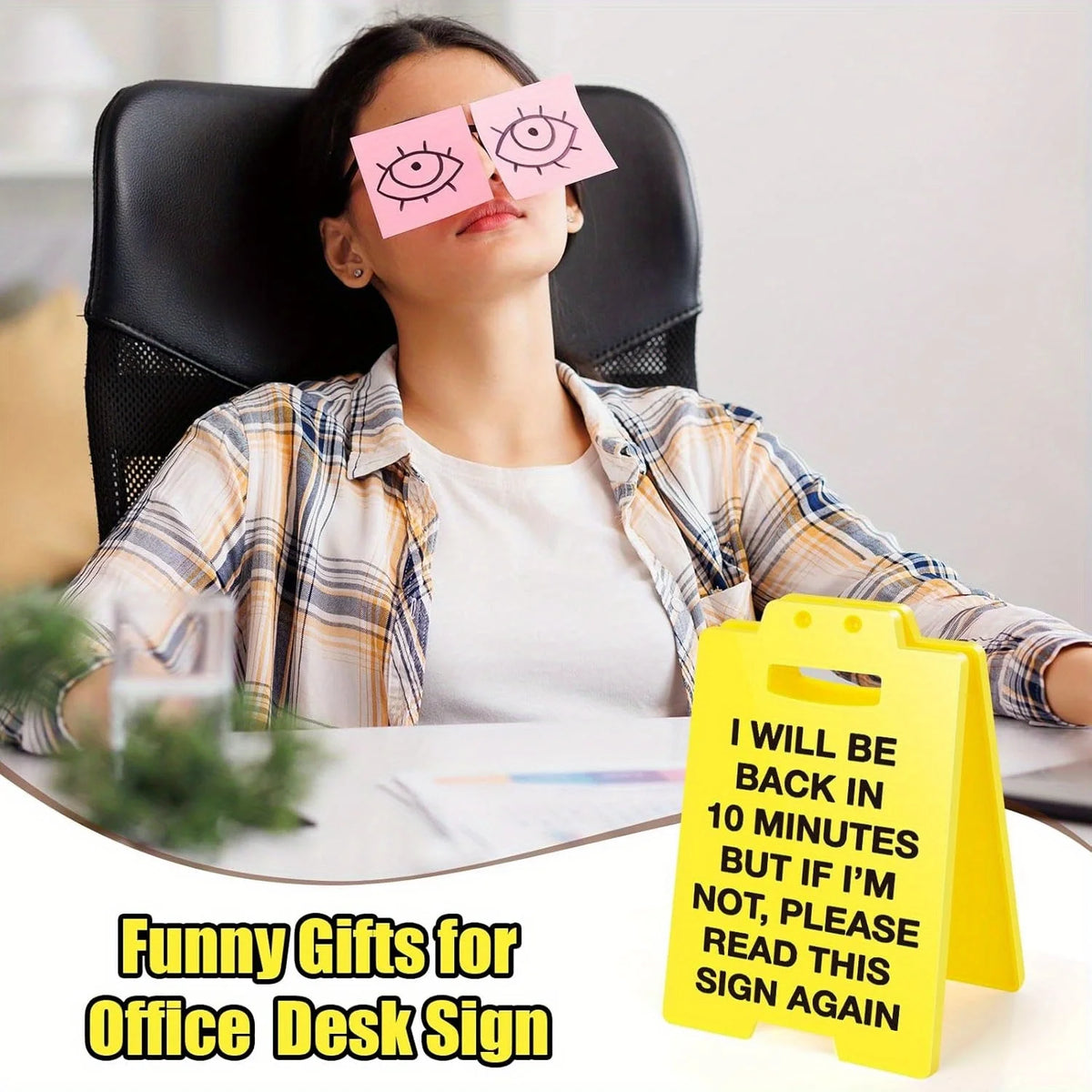Out-to-Lunch Desk Sign with Minute Reminder