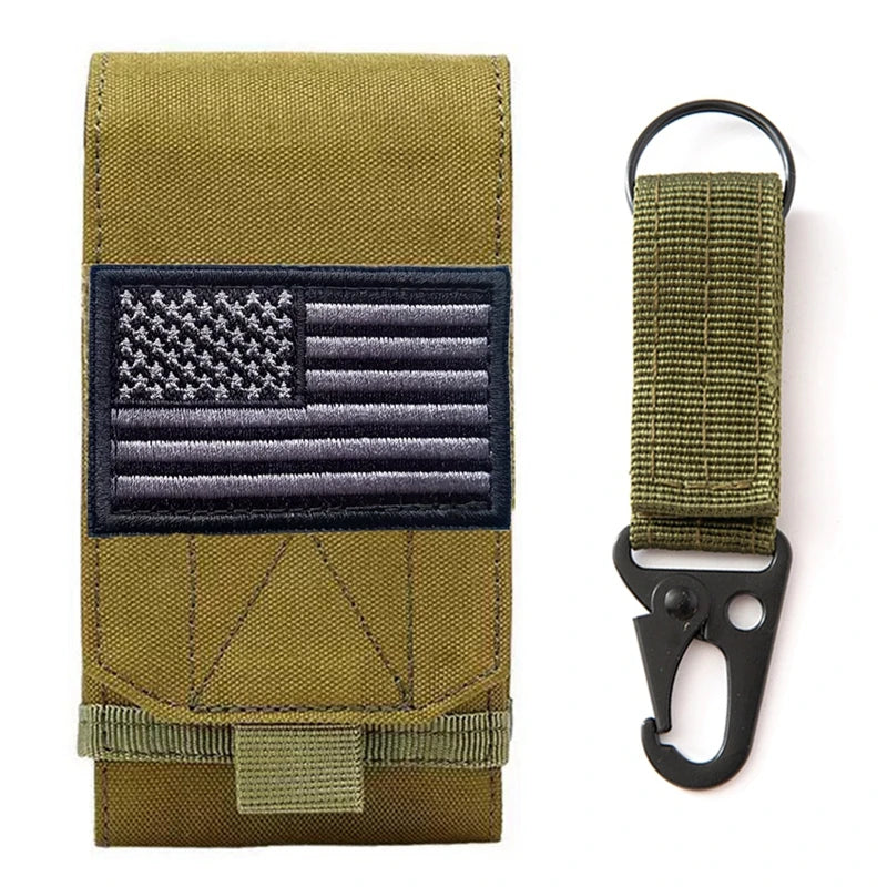 Dvojitý MOLLE laserové puzdro na telefón, taktické opasok EDC, puzdro na opasok, držiak, bedrové doplnky, taška Outdoor kempovanie, mobilný telefón, balíček