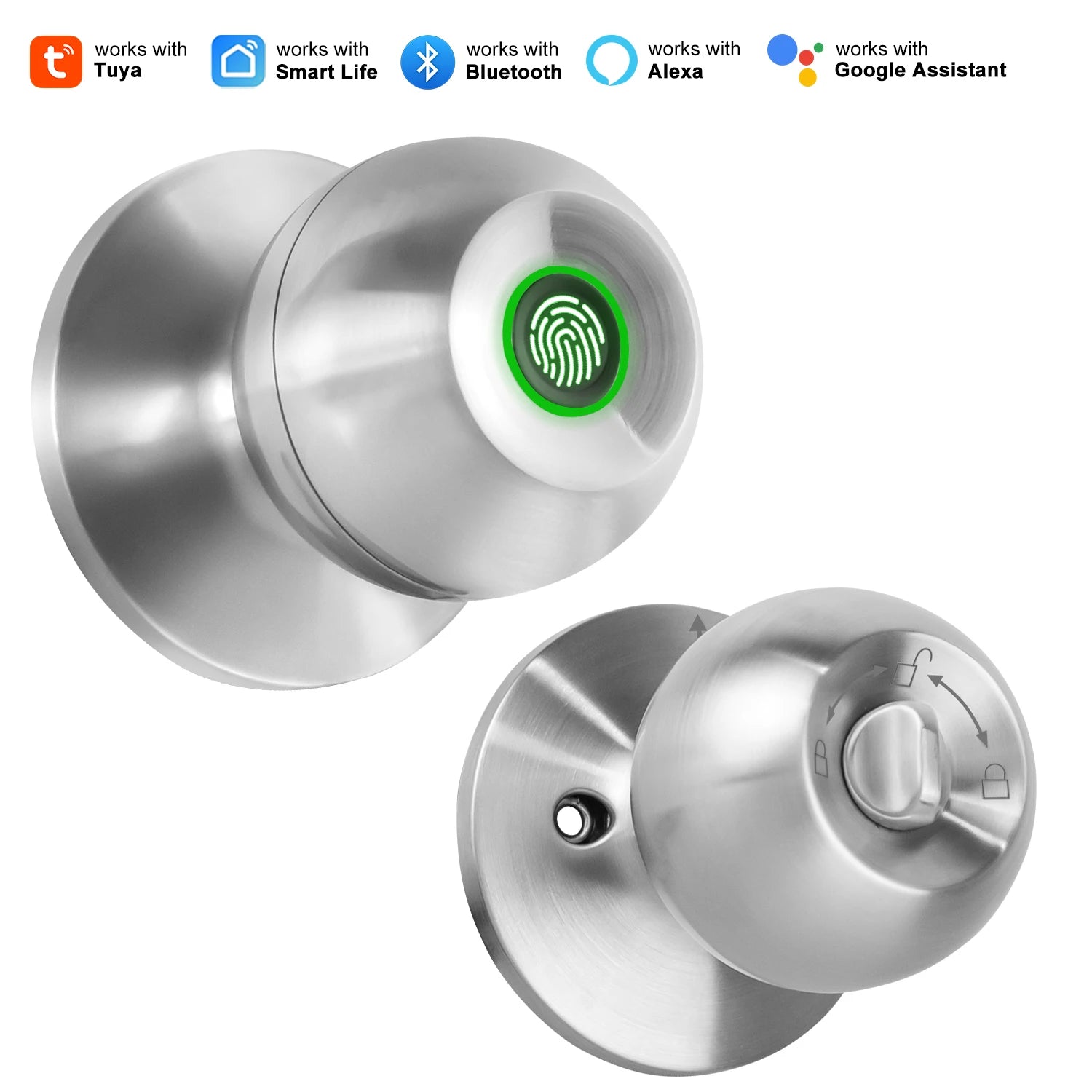 Smart Fingerprint Door Knob Lock with App Control