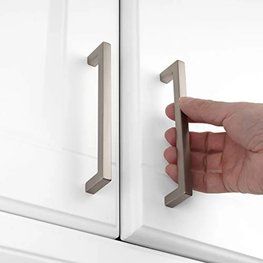 Square Bar Cabinet Handles 5 Inch (128mm) Hole Spacing, 10-Pack