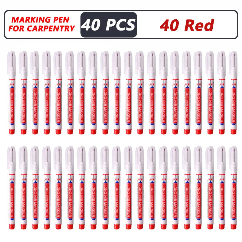 8Pcs/Set 20mm Deep Hole Long Nib Head Markers For Metal Perforating Pen Waterproof Bathroom Woodworking Decoration Multi-Purpose 