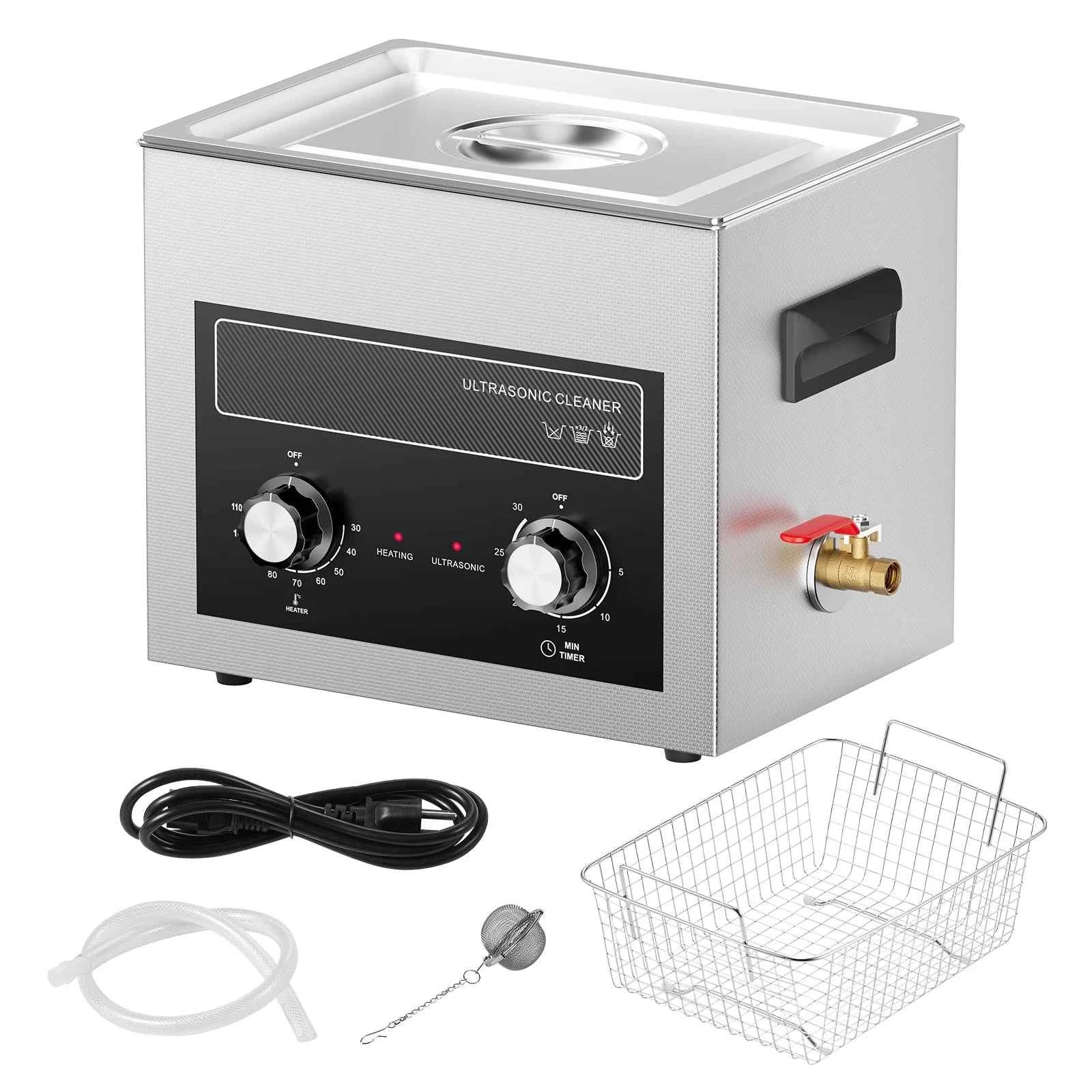 SucceBuy 2/3/6/10/15/30L Ultrasonic Cleaner with Heater Timer for Lab Tools Metal Parts Carburetor Brass Auto Parts Engine Parts
