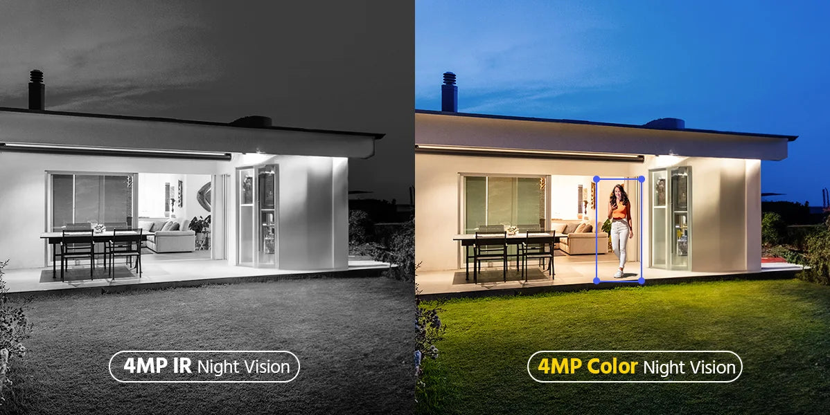 4MP Wireless Outdoor Security Camera Solar Powered, Two-Way Audio, WiFi 6, IP65