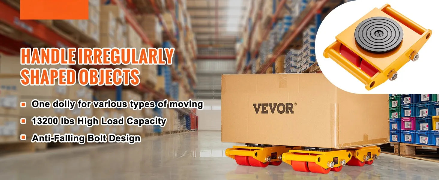 6T Heavy Duty Machinery Mover Skate with 360° Rotation Wheels