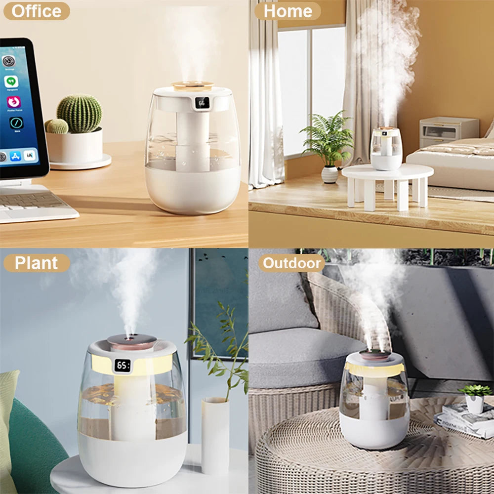Umidificatore USB da 1.3 L a doppia nebulizzazione con luce notturna