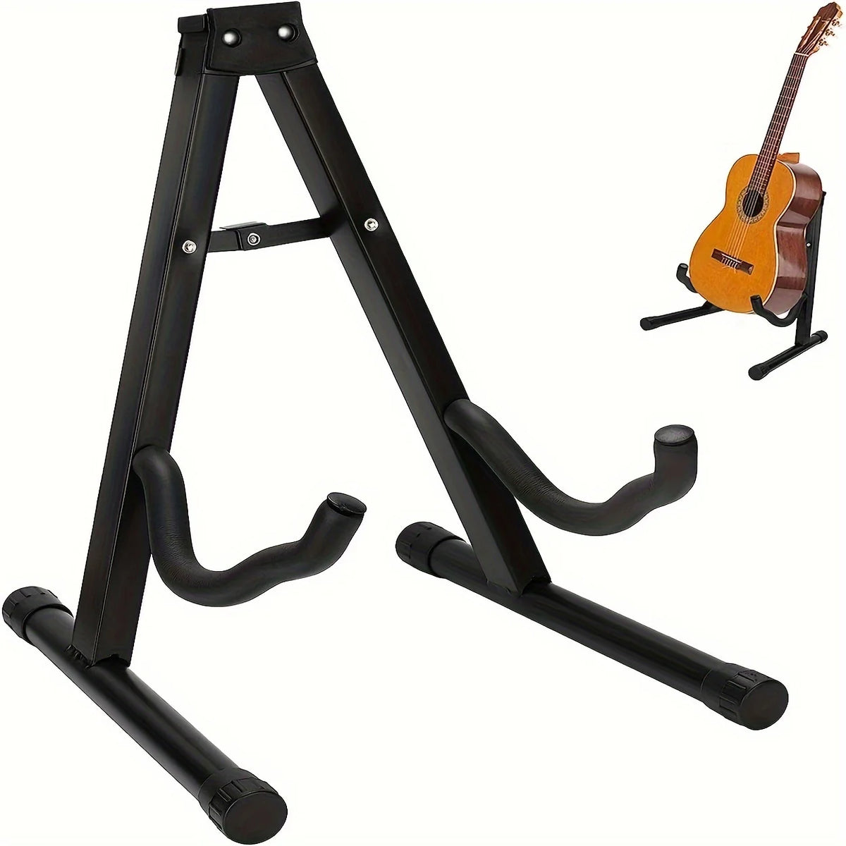 Folding A-Frame Metal Guitar Stand for Acoustic and Bass