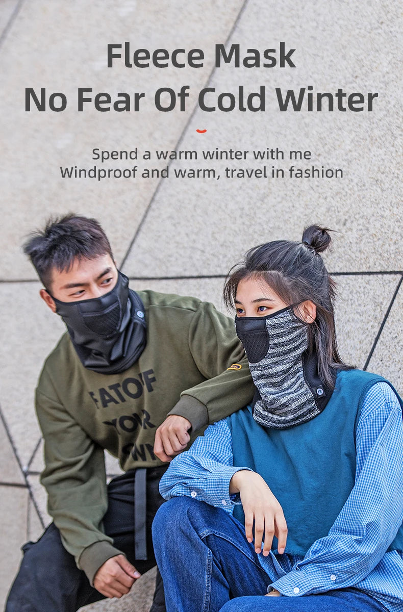 Winter Cycling Face Mask Windproof Fleece Thermal Bike Scarf