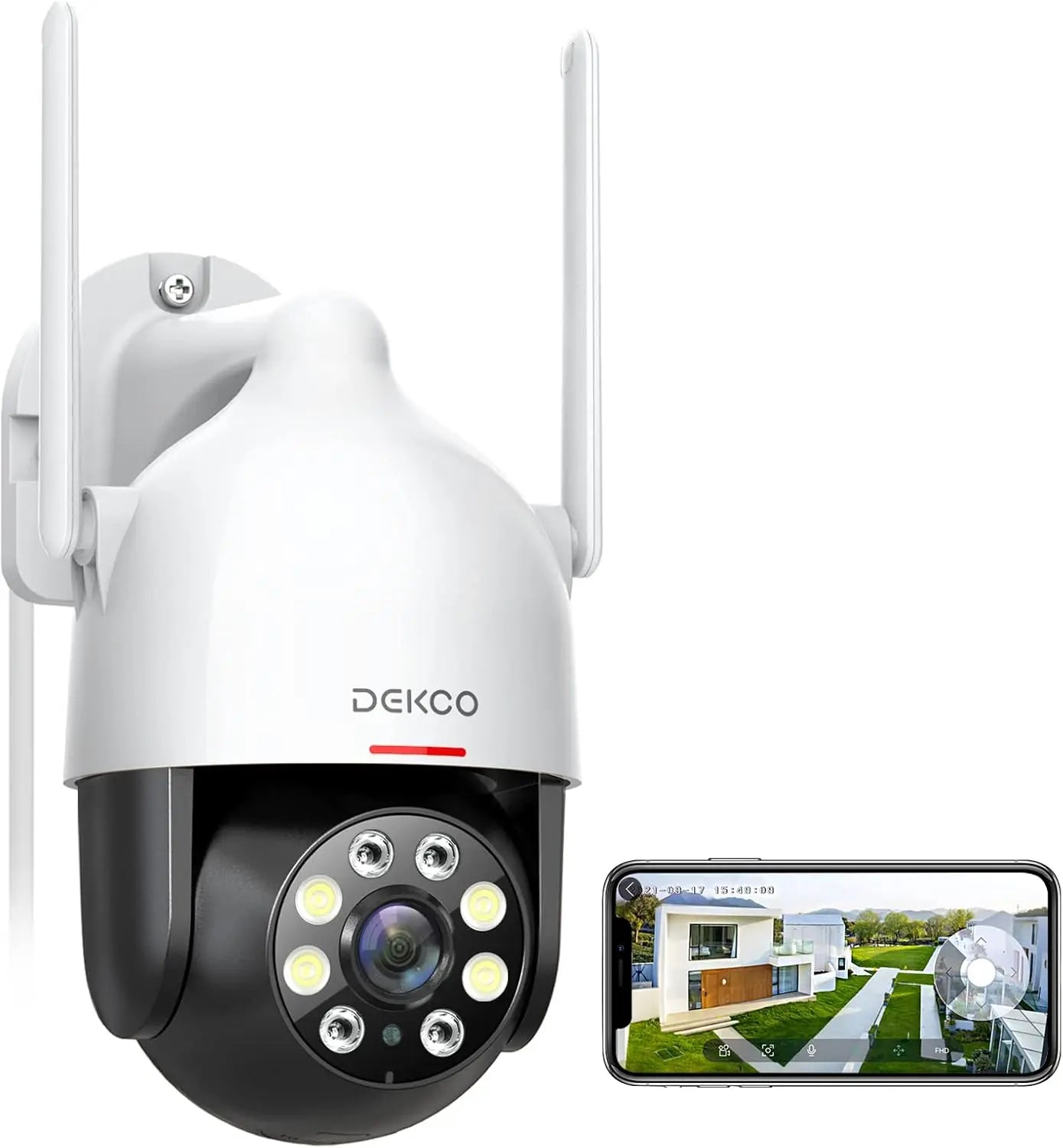 DEKCO 3MP PTZ WiFi Camera Outdoor Wireless Security Dome Camera Motion Detection 2-Way Audio Full Color Night Vision CCTV Camera 