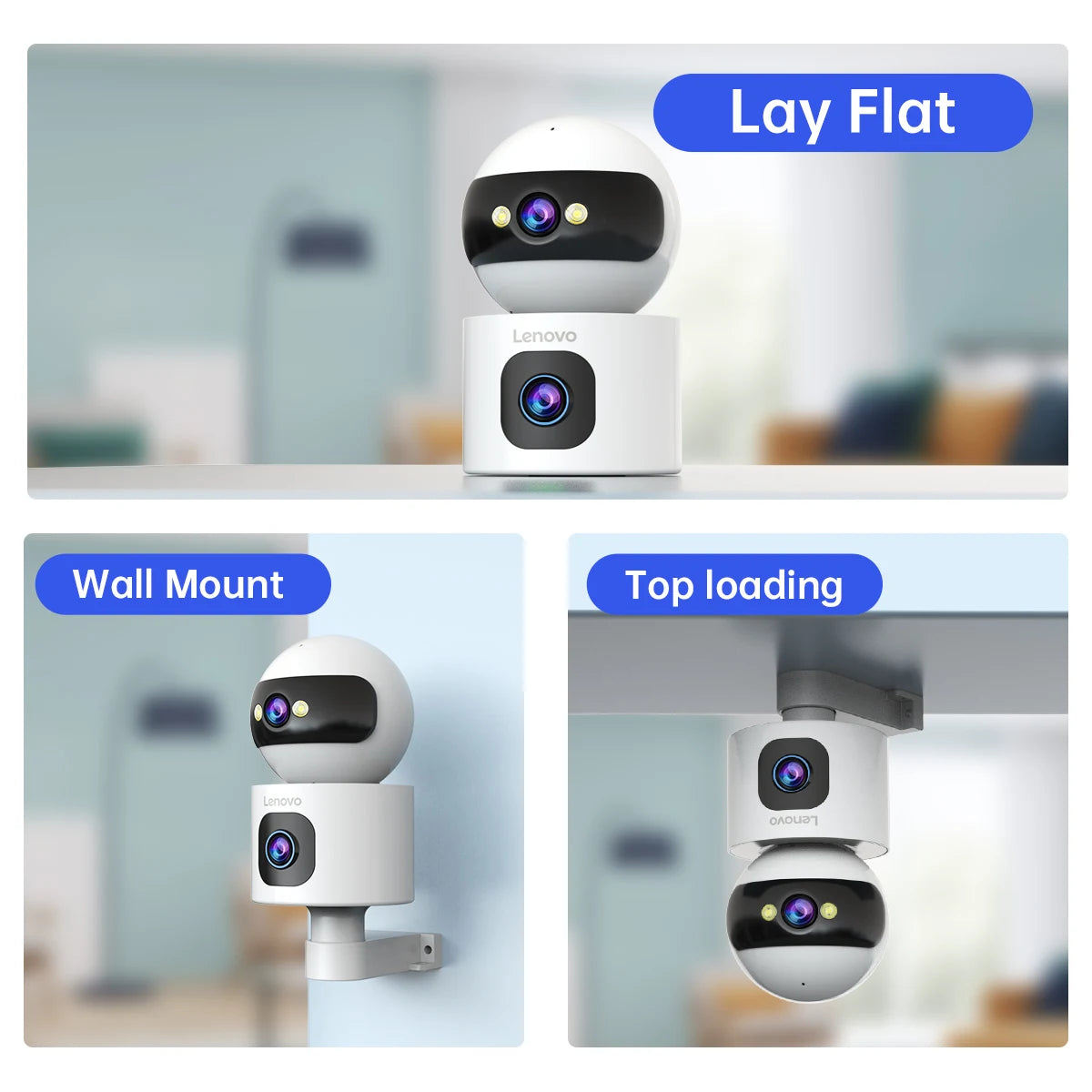 Lenovo 4K IP Camera 5G WiFi Dual Lens Smart Home Auto Tracking CCTV Camera Wireless Surveillance Camera Security Baby Monitor 
