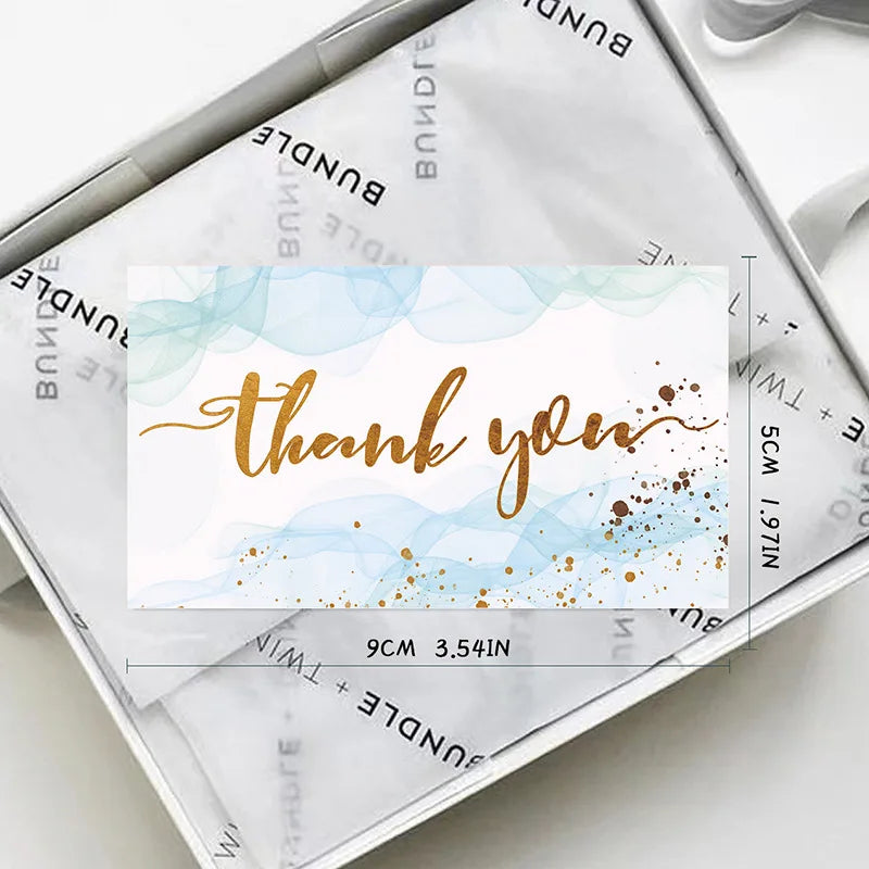 Gold Textured Thank You Cards - 50 Pack Elegant Gratitude Notes