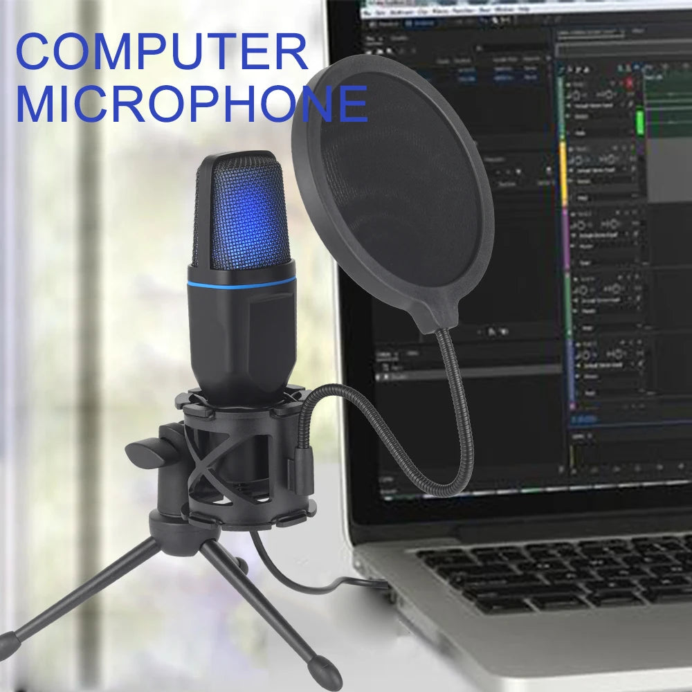 USB Condenser Microphone with RGB Lighting